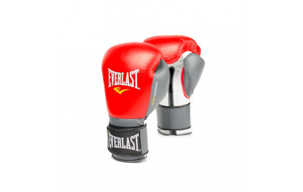 Перчатки тренировочные Everlast Powerlock 16oz серый/красный 600_380