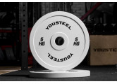 Диск 5кг каучуковый для штанги YouSteel Белый