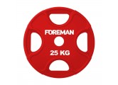 Диск олимпийский обрезиненный Foreman PRR, 25 кг PRR-25KG Красный