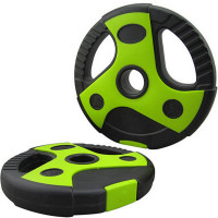 Диск пластиковый, цемент, d26 мм Sportex, 2,5 кг CPL-200 чёрный с зелеными вставками