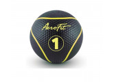 Набивной мяч 1 кг Aerofit AFMB1 черный\ желные полоски