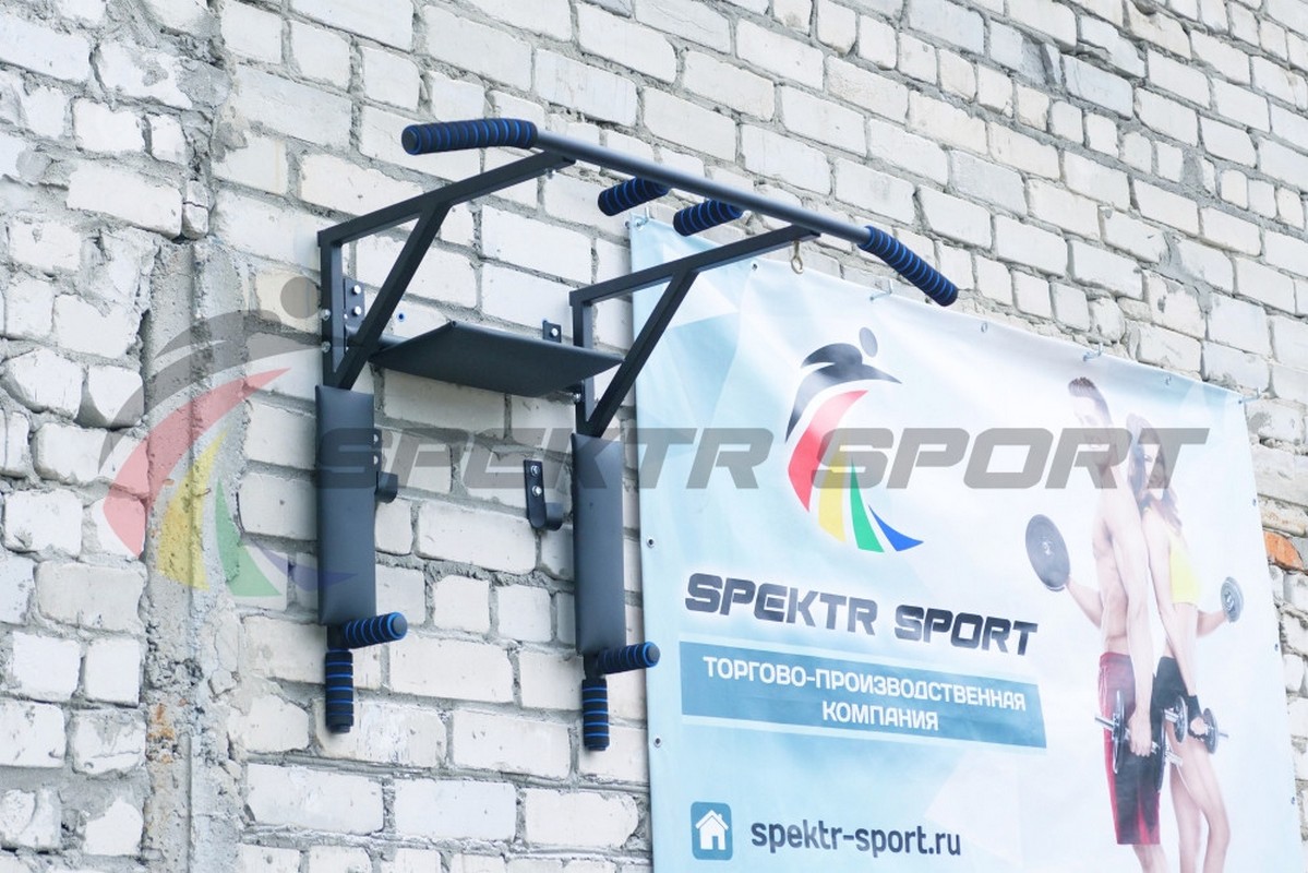 Турник-брусья-пресс настенный Spektr Sport Мангуст+ белый 1199_800