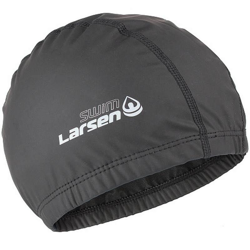 Шапочка плавательная Larsen Swim PU100 черный 800_800