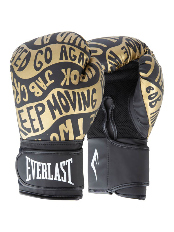 Перчатки тренировочные 14oz Everlast Spark P00002796 черный\золотой 600_800