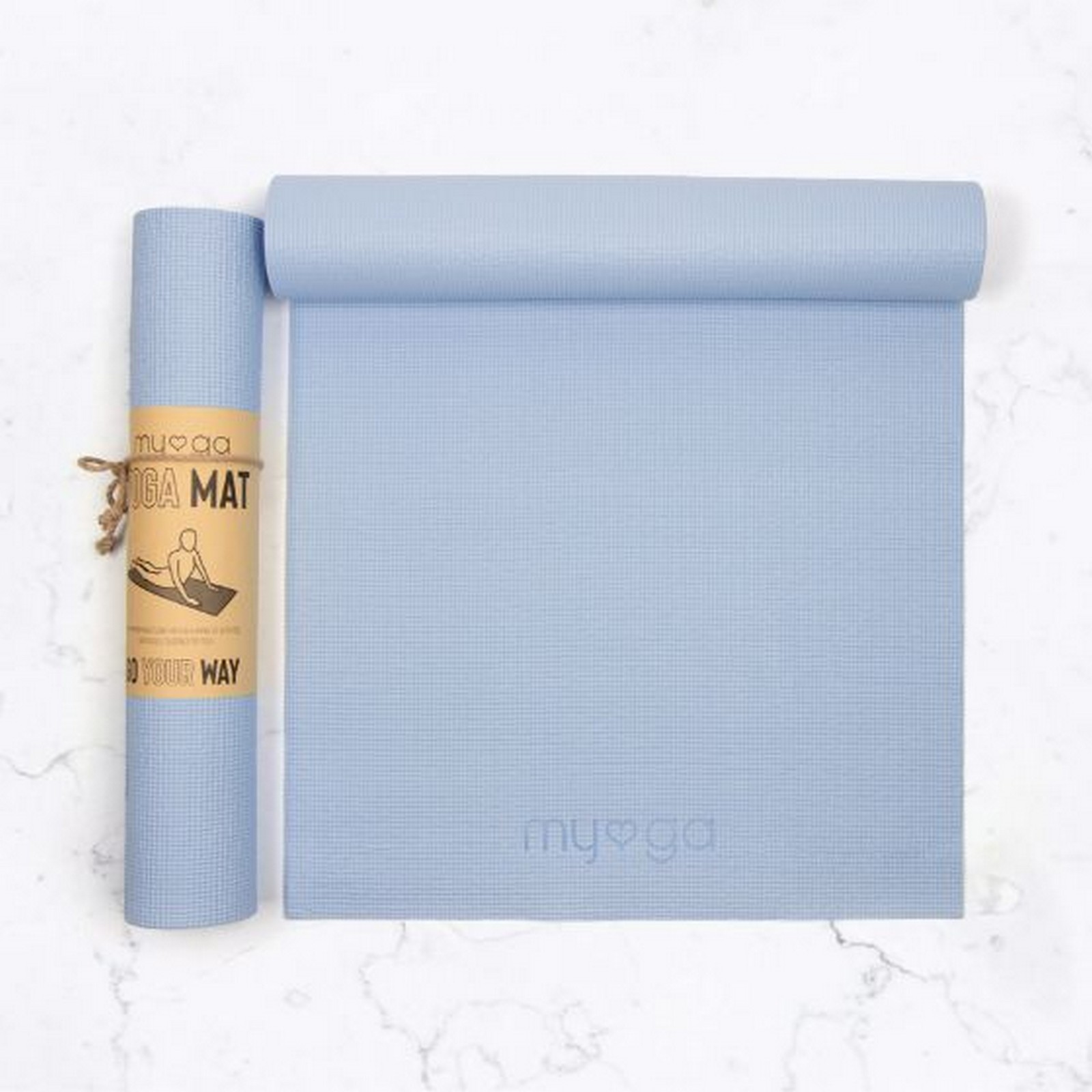 Коврик для йоги 173х61х0,4см Myga Yoga Mat RY1464 голубой 1600_1600