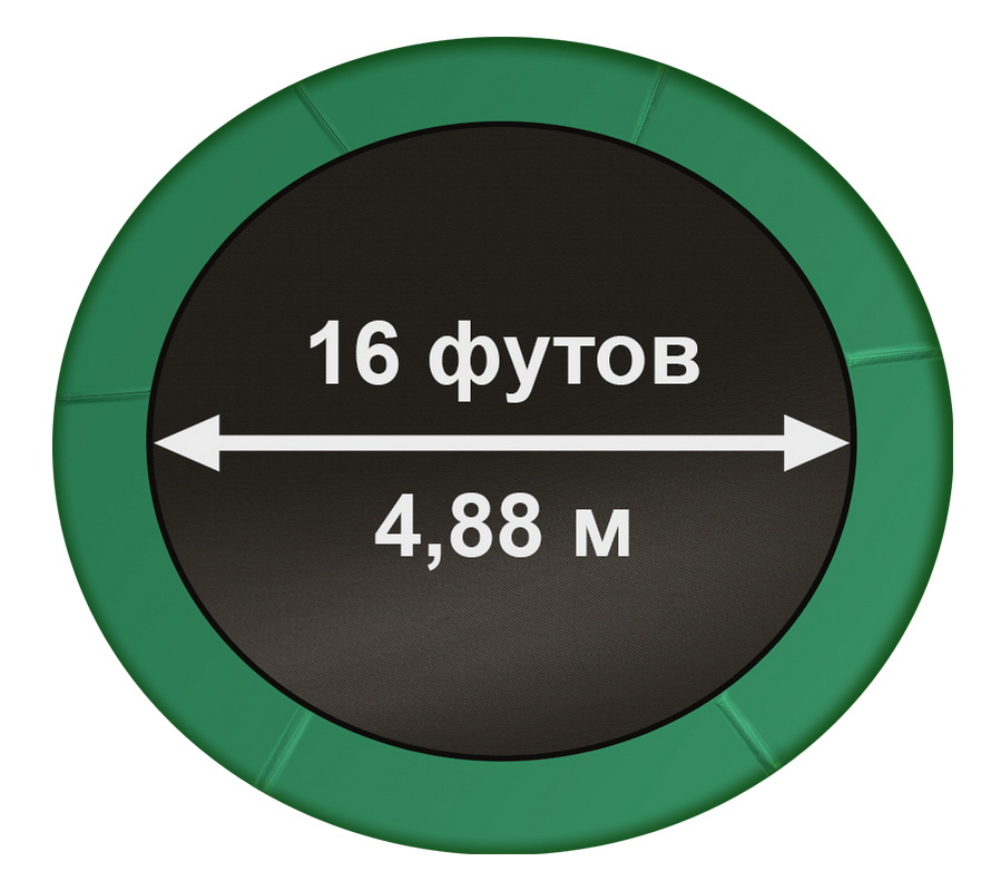 Батут премиум Arland 488см 16FT с внутренней страховочной сеткой и лестницей 899_800