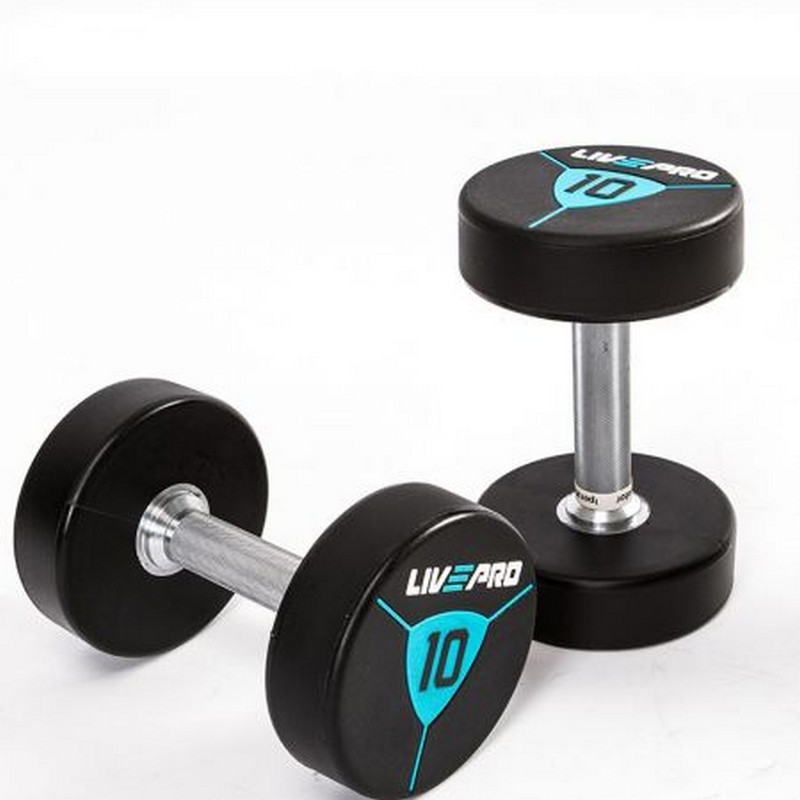 Гантели в уретане 22 кг Live Pro Premium Urethane Dumbbells LP8000-22 800_800