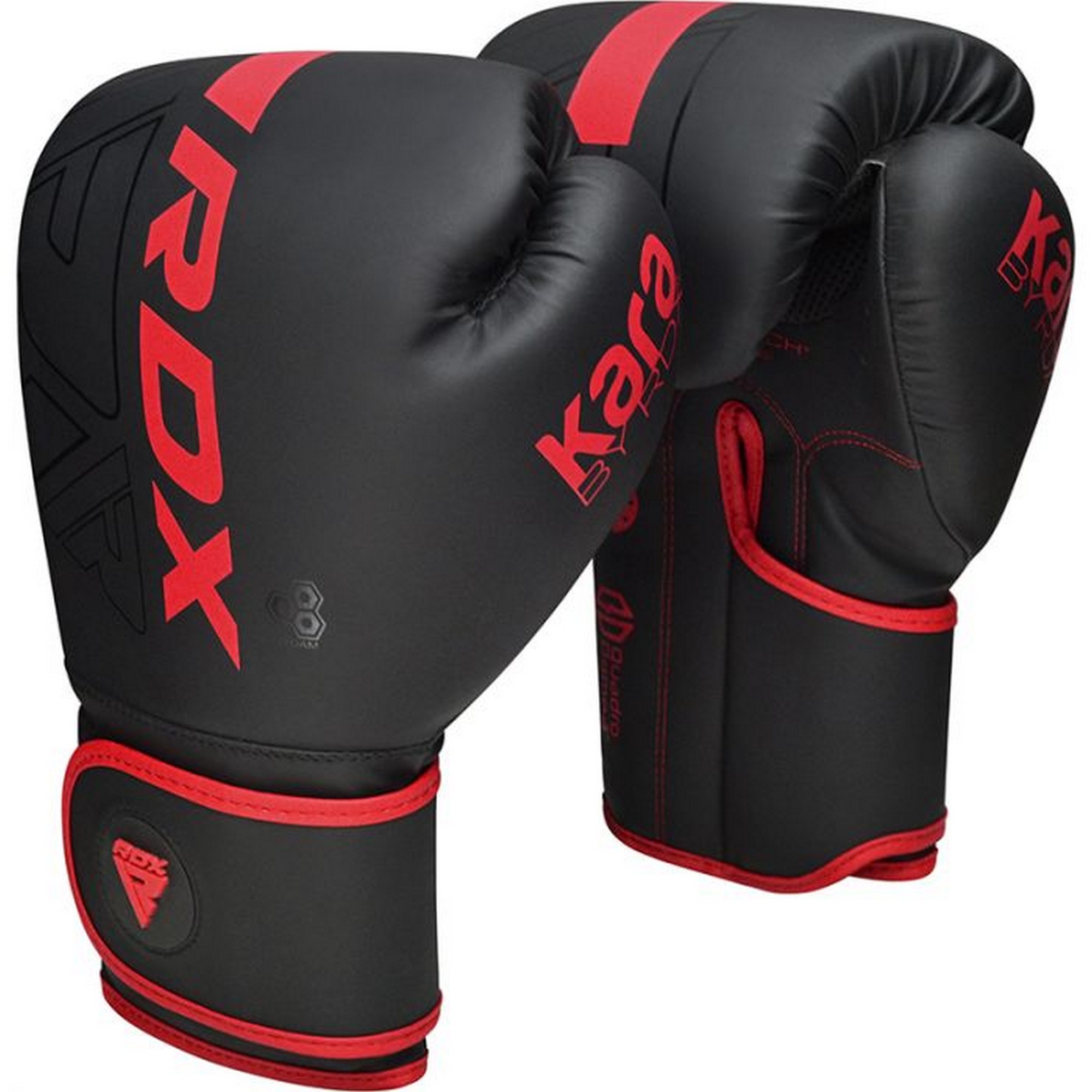 Перчатки тренировочные RDX BGR-F6MR-8OZ черный\красный матовый 2000_2000