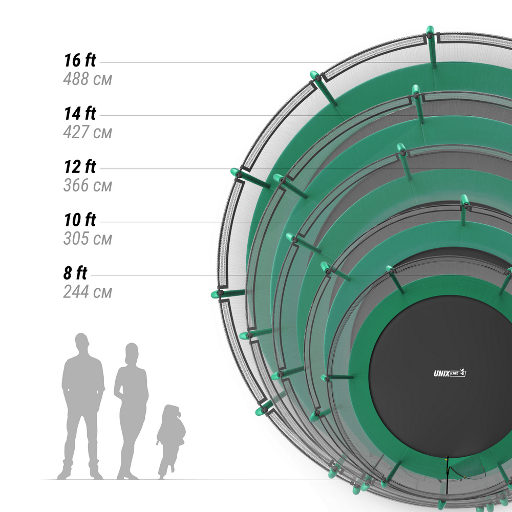 Батут Unix Line SUPREME BASIC 10 ft (green) TRUSUB10G 1000_1000