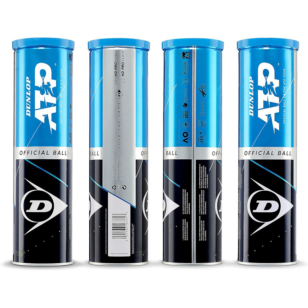 Мяч теннисный Dunlop ATP Official 4B, 601314, уп.4ш, одобр. ITF, нат.резина,фетр. 1000_1000