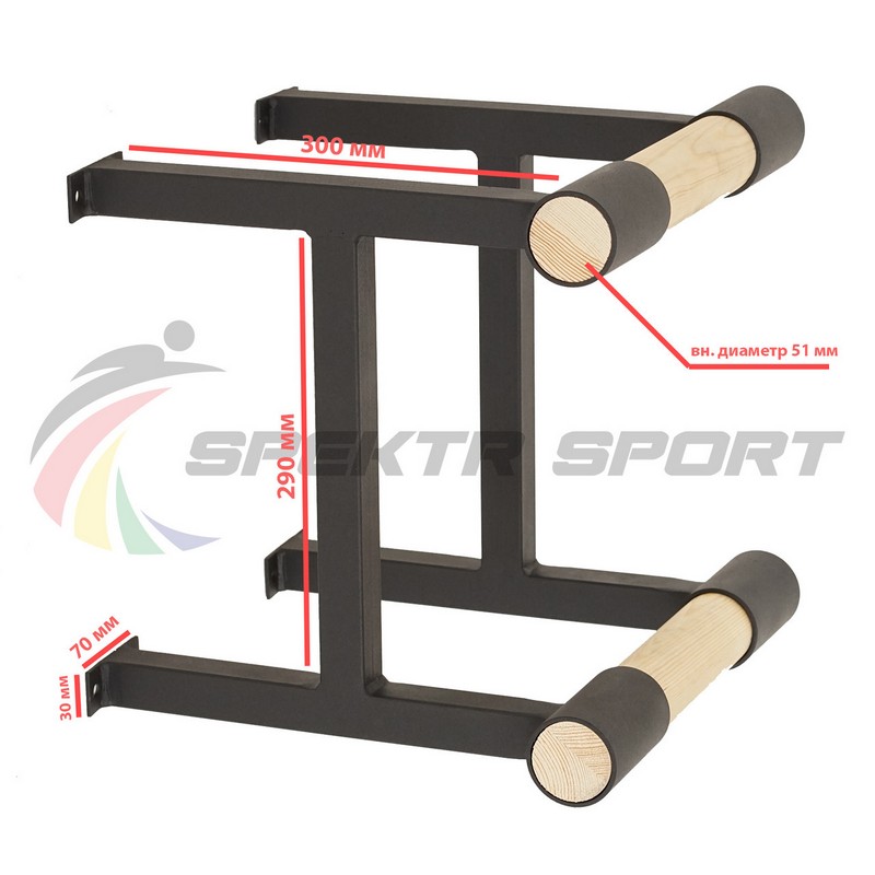 Хореографический станок пристенный двухрядный Spektr Sport Батман Сосна 800_800