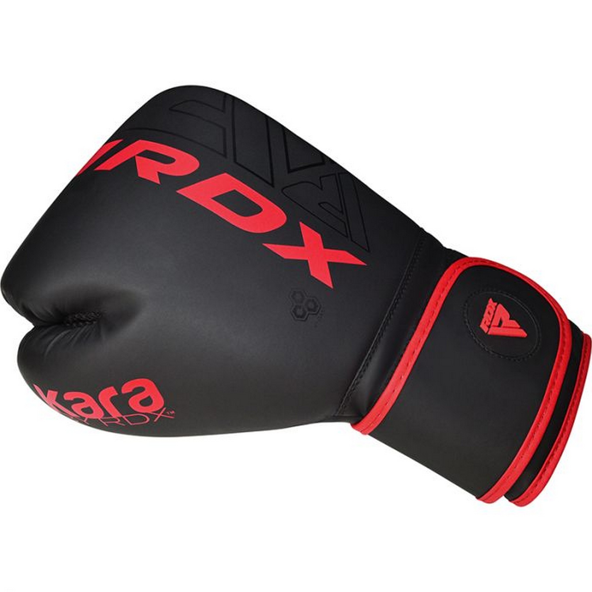 Перчатки тренировочные RDX BGR-F6MR-8OZ черный\красный матовый 2000_2000